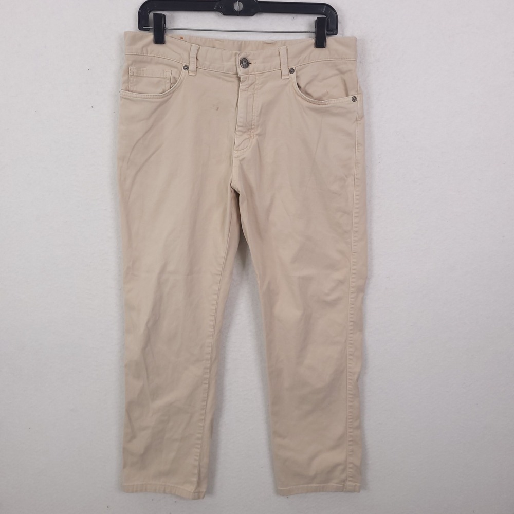 Zegna Trousers Mens 34 Fits 32x27 Beige Regular Fit Stretch Chino Pants Luxury